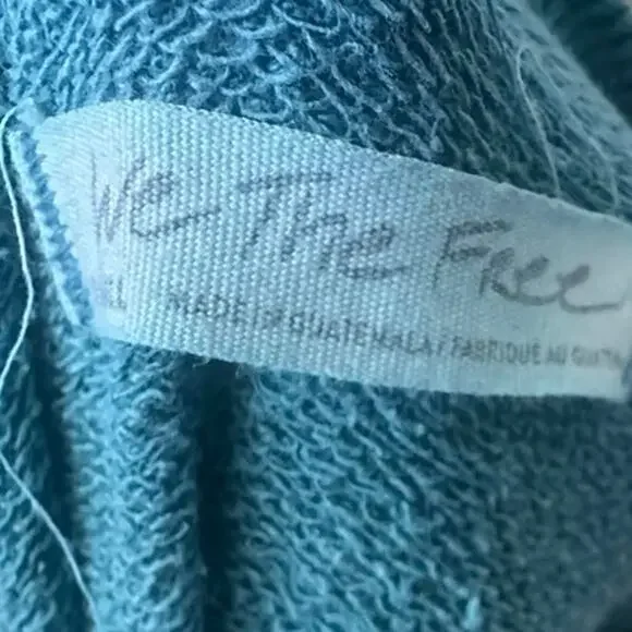 We The Free Camden Oversized Pullover Sweatshirt Teal Slouchy Crew XS - Picture 6 of 10
